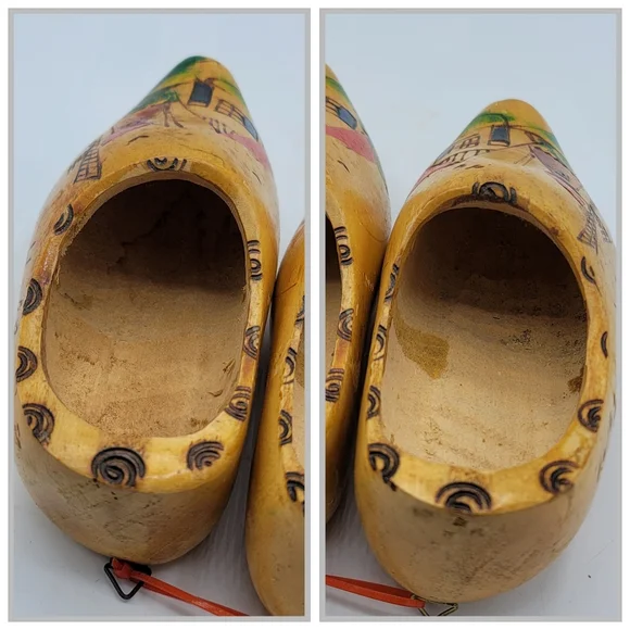 Dutch Wooden Clogs Handmade Holland Windmill MidCentury Souvenir Decor Vintage - Picture 12 of 14